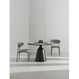 Mesa comedor redonda 90 diam. con sobre cerámico