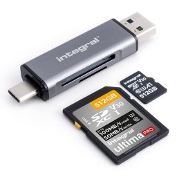 Lector de tarjetas Integral INCRUSB3.2ACSDMSDR USB 3.2 Type-A/Type-C 5000 Mbit/s