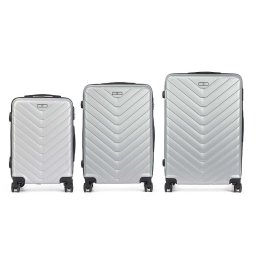 Dam Set De 3 Maletas Trolley De Abs, Ligeras Y Resistentes. Diseño Escamas. 49x76x30 Cm. Color: Gris