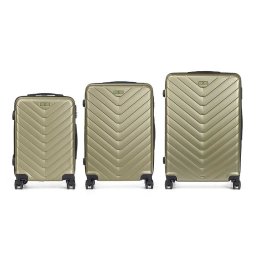 Dam Set De 3 Maletas Trolley De Abs, Ligeras Y Resistentes. Diseño Escamas. 49x76x30 Cm. Color: Verde