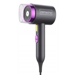 Secador de Pelo de Viaje Iónico Plegable Zenwire 1232161 1500W 3 Temperaturas 3 Velocidades Negro Violeta