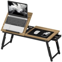 Mesa para portátil Homcom plegable ajustable con cajón para cama y sofá
