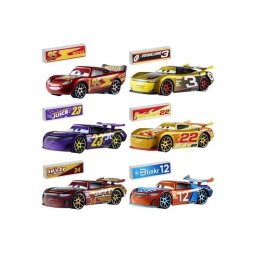 Coche de juguete Disney Pixar Cars NASCAR 1/55 con barrera de pit stop