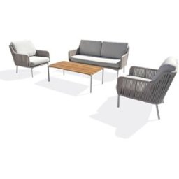 REMARQUABLE Conjunto de muebles de jardín bajos de 5 plazas - greige