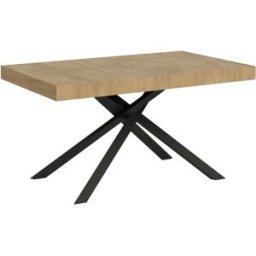 Ityhome Mesa extensible 90x160/420 cm efecto madera, roble natural