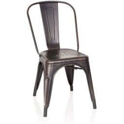 hjh OFFICE Silla de metal sin apoyabrazos negro/dorado