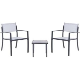 Beliani Conjunto de balcón metal gris