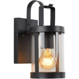Lucide Lámpara de pared de metal 1xe27, negro