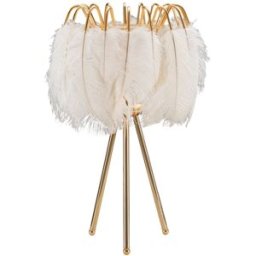 Mauro Ferretti Lámpara de mesa con plumas blancas cm ø 40x60