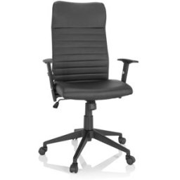 hjh OFFICE Silla home office piel sintética negro