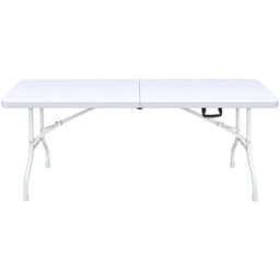 ComfortXL Mesa jardín plegable hierro blanca altura regulable