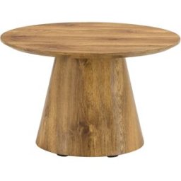 Meubles Cosy Mesa baja redonda de madera de ingeniería, marrón claro