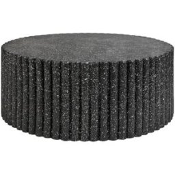 Beliani Mesa de centro 106 cm 106 cm efecto terrazo negro
