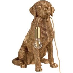 Beliani Lámpara de mesa perro dorado