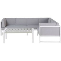 Beliani Conjunto de jardín 6 personas de metal gris