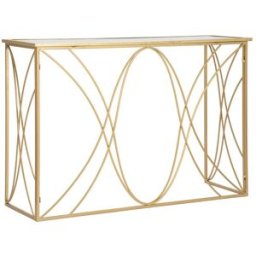 Mauro Ferretti Consola de metal dorado con espejo cm 120x40x80