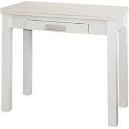 Pondecor Mesa de cocina extensible en acabado blanco. 80×40/80×76 cm