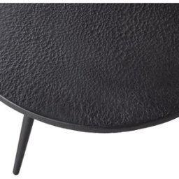 WOOOD Conjunto de 2 mesas auxiliares de madera y metal negro