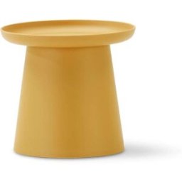 Defora Home Mesa auxiliar redonda jardín polipropileno d50cm amarillo