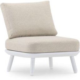 Defora Home Sillón de jardín blanco y cuerda beige