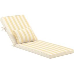Defora Home Cojín a rayas con pillow para tumbona jardin color amarillo
