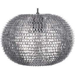 Beliani Lámpara colgante metal plateado