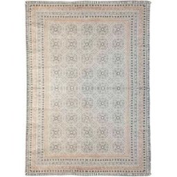 Decoclico Alfombra de algodón block print crudo y carbón 140 x 200 cm