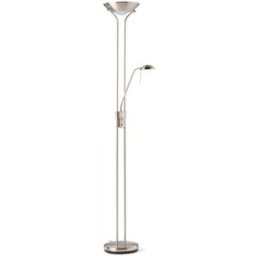 ELS BANYS Lámpara de pie LED satinada 180 cm con lector
