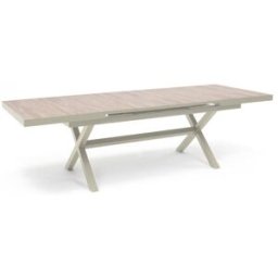 Oviala Mesa de jardín extensible de aluminio y cerámica