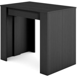 Skraut home Consola extensible efecto madera negro 262x90x77cm