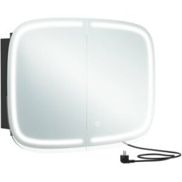 VASAGLE Armario de pared para baño de 13,5 x 80 x 59,6 cm de color negro