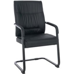 CLP Silla basculante con asiento de Simil cuero Negro/negro