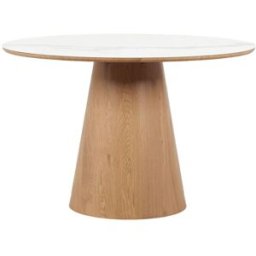 Klast Home Mesa de comedor efecto madera marrón-blanco 115x75 cm