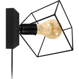 Tosel Aplique de pared cuadrado metal negro