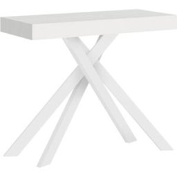 Ityhome Consola extensible 90x40/300 cm effecto madera, fresno blanco