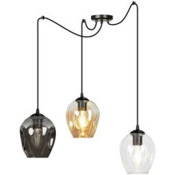 Wonderlamp Lámpara colgante con pantallas de cristal y regulable en altura 200cm