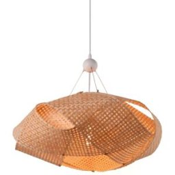 Alpinaluz Lámpara de techo d61cm mimbre diseño boho e27 blanco