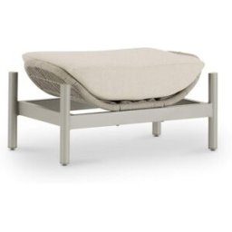 Defora Home Reposapiés de jardin aluminio y cuerda beige