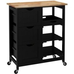 Homcom Carrito de cocina 67x37x85.5 cm negro