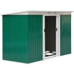 Outsunny Caseta de jardín 280x130x172 cm verde oscuro