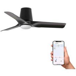 FARO BARCELONA Ventilador con luz abs negro mate 90x90x23.2 cm