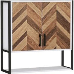Homcom Armario de pared 59x20x60 cm blanco, nogal y negro