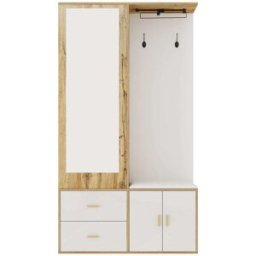 Urban Meuble Mueble de entrada con espejo, perchero, banco y almacenaje