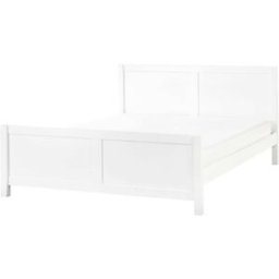 Beliani Cama matrimonial de madera blanco 180x200