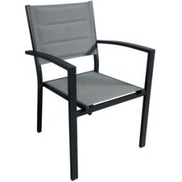 Pondecor Set 2 Sillas de jardín aluminio y textilene gris antracita 56x59x87cm
