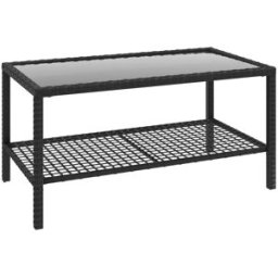 Outsunny Mesa de jardín 92x50x45 cm negro