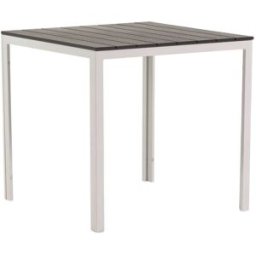 Fuori Mesa de jardín cuadrada 78x78 cm con tablero de lamas pizarra