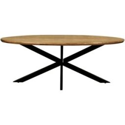 Moloo Mesa de comedor ovalada 6 personas 160cm madera maciza