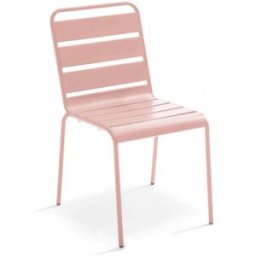 Oviala Silla de jardín de metal rosa