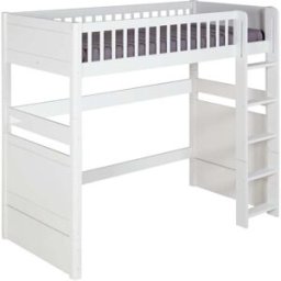 ID Kids Pack cama alta con colchón madera maciza y mdf blanco 90x190 cm